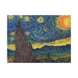Starry Night in Dots Matte Canvas Print