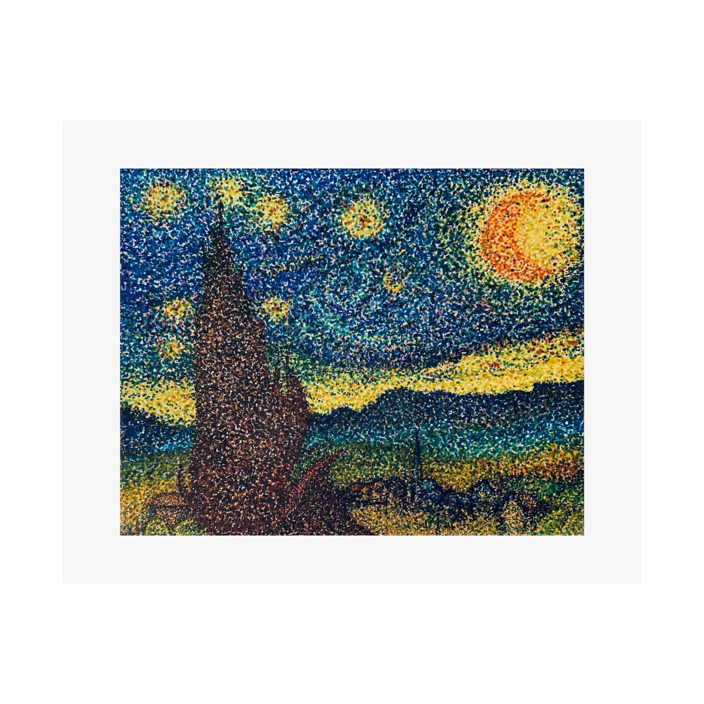 A Starry Night in Dots Matte Art Print