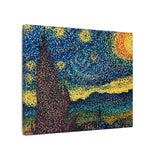 Starry Night in Dots Matte Canvas Print