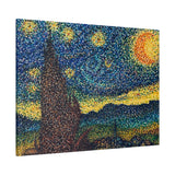A Starry Night in Dots Gallery Grade Canvas Print