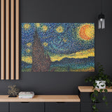 A Starry Night in Dots Gallery Grade Canvas Print