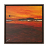 Warm Moon Square Framed Canvas Print