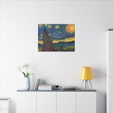 Starry Night in Dots Matte Canvas Print