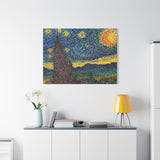A Starry Night in Dots Gallery Grade Canvas Print