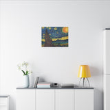 Starry Night in Dots Matte Canvas Print