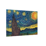 Starry Night in Dots Matte Canvas Print