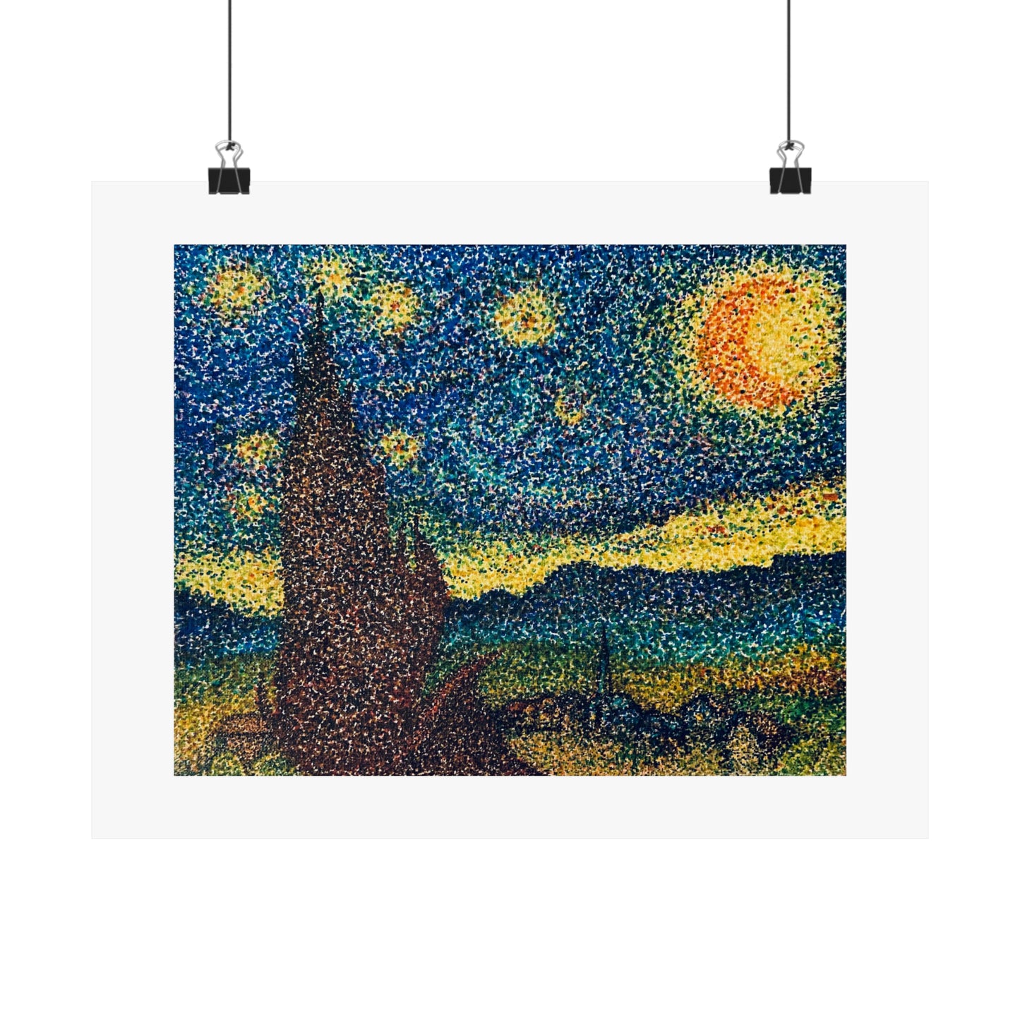 A Starry Night in Dots Matte Art Print