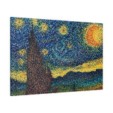 A Starry Night in Dots Gallery Grade Canvas Print