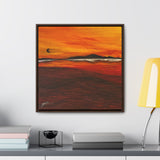 Warm Moon Square Framed Canvas Print