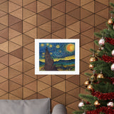 A Starry Night in Dots Matte Art Print