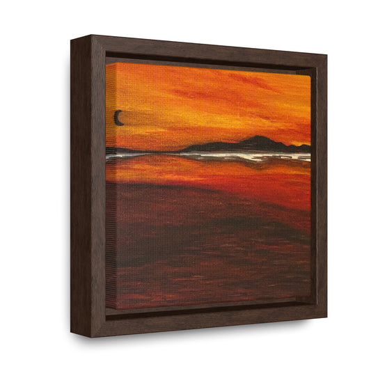 Warm Moon Square Framed Canvas Print