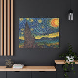 A Starry Night in Dots Gallery Grade Canvas Print