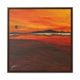 Warm Moon Square Framed Canvas Print