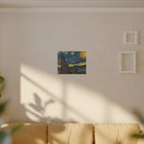 Starry Night in Dots Matte Canvas Print
