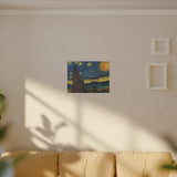 Starry Night in Dots Matte Canvas Print