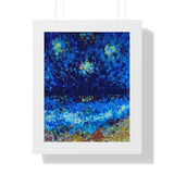 Blue Night Seascape Art Print