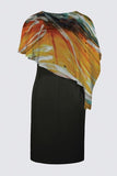 Orange Flower Joni Cape Dress