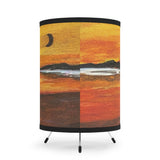 Warm Moon Tripod Lamp with High-Res Printed Shade, US\CA plug