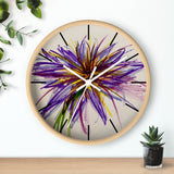 Purple Flower Wall Clock