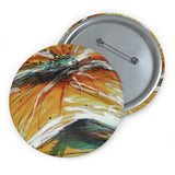 Orange Flower Pin Buttons