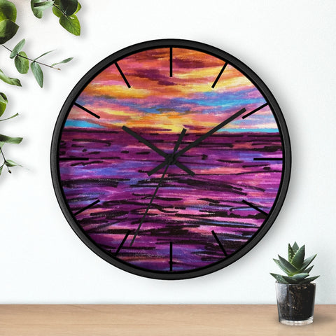 Purple Waters Wall clock