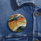 Orange Flower Pin Buttons