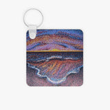 Square Photo Keyring Featuring Red Sea Day & Night