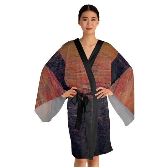 Deep. Night. Long Sleeve Kimono Robe