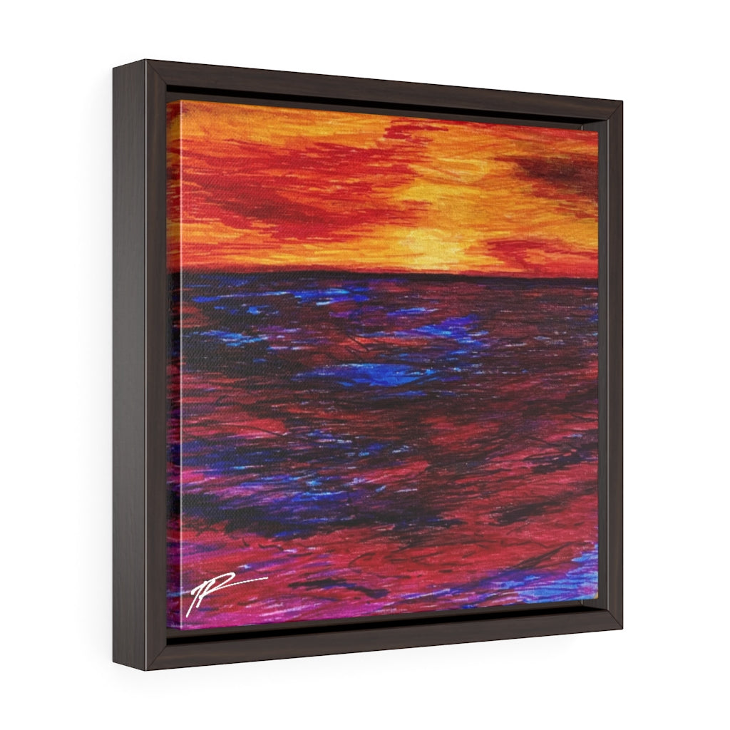 Fire & Ice Square Framed Canvas Print