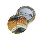 Orange Flower Pin Buttons